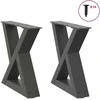 Kavos staliuko kojos, 2 vnt., antracito spalvos, 40x(30-31,3) cm, plienas