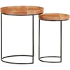 Kavos staliukų rinkinys, 2vnt., akacijos masyvas ir plienas