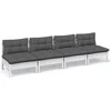 Keturvietė sodo sofa su antracito pagalvėlėmis, pušies masyvas