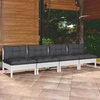 Keturvietė sodo sofa su antracito pagalvėlėmis, pušies masyvas