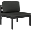 Lauko baldų komplektas Keturvietė sodo sofa su pagalvėlėmis, antracito, aliuminis