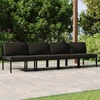Lauko baldų komplektas Keturvietė sodo sofa su pagalvėlėmis, antracito, aliuminis