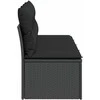 Keturvietė sodo sofa su pagalvėlėmis, juoda, poliratanas