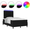 Kiemas lova su LED juostelėmis Juoda 120 x 200 cm audinys