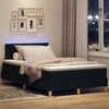 LED Čiužinio Lova su galvūgalio Juodas 120 x 200 cm audinys