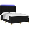 Kiemas lova su LED juostelėmis Juoda 160 x 200 cm audinys