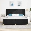 Kiemas lova su LED juostelėmis Juoda 200 x 200 cm audinys