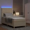 LED Čiužinio Lova su čiužiniu Kreminė 100 x 200 cm audinys