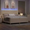 LED Čiužinio Lova su čiužiniu Kreminė 200 x 200 cm audinys