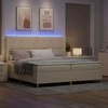 Kiemas lova su LED juostelėmis Kreminė 200 x 200 cm audinys