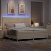 LED Čiužinio Lova su galvūgalio Kreminė 200 x 200 cm audinys
