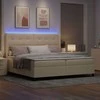 LED Čiužinio Lova su čiužiniu Kreminė 200 x 200 cm audinys