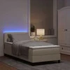 Kiemas lova su čiužiniu su LED Kreminė 80 x 200 cm audinys
