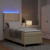 Kiemas lova su LED juostelėmis Kreminė 80 x 200 cm audinys