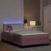 LED Čiužinio Lova su čiužiniu Rožinė 120 x 190 cm Aksomas