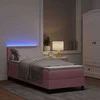 LED Čiužinio Lova su čiužiniu su LED Rožinė 80 x 200 cm Aksomas