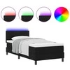 Kiemas lova su LED juostelėmis Juoda 90 x 190 cm audinys