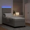 Kiemas lova su čiužiniu su LED Taupe 80 x 200 cm audinys