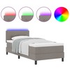 Kiemas lova su LED juostelėmis Tortora 90 x 190 cm audinys