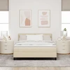 Kiemas lova su pagalve Kreminė 160 x 200 cm audinys