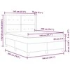 Kiemas lova su LED juostelėmis Ruda 140 x 200 cm audinys