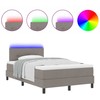 Kiemas lova su LED juostelėmis Tortora 120 x 190 cm audinys