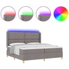 Kiemas lova su LED juostelėmis Tortora 200 x 200 cm audinys