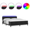 LED Čiužinio Lova su čiužiniu su LED Juoda 180 x 200 cm Aksomas