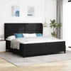 Kiemas lova su galvūgalio Juoda 200 x 200 cm audinys