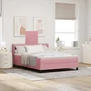 Kiemas lova su galvūgalio Rožinė 200 x 160 cm Aksomas