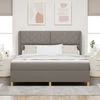 Kiemas lova su galvūgalio Taupe 200 x 180 cm audinys