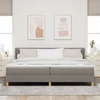 Kiemas lova su galvūgalio Taupe 200 x 200 cm audinys