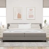 Kiemas lova su galvūgalio Taupe 200 x 200 cm audinys