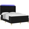 Kiemas lova su LED juostelėmis Juoda 140 x 190 cm audinys