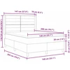 Kiemas lova su LED juostelėmis Pilka 140 x 200 cm audinys