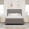 Kiemas lova su pagalve su galvūgalio Taupe 190 x 140 cm audinys