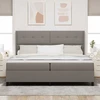 Kiemas lova su pagalve su galvūgalio Taupe 200 x 200 cm audinys