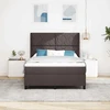 Kiemas lova su pagalve Tamsiai rudas 200 x 140 cm audinys