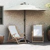 Sodo skėtis Smėlio 294 x 150 x 224 cm Poliesteris ir plienas