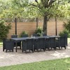 Sodo stalas Antracitas 350 x 100 x 74 cm poliratanas