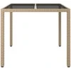 Sodo stalas Smėlio 90 x 90 x 75 cm poliratanas