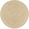 Kilimas, baltas, 150cm, džiutas, rankų darbo, spiralės dizainas