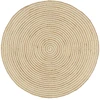 Kilimas, baltas, 90cm, džiutas, rankų darbo, spiralės dizainas
