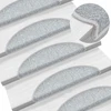 Kilimėliai laiptams, 15vnt., šviesiai pilkos spalvos, 56x17x3cm