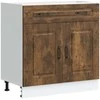 Kitchen Base Cabinet "Kalmar" Smoked Oak Engineered Wood