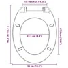 Klozeto sėdynė su soft-close mechanizmu, mėlynos spalvos, ovali