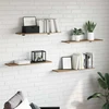 Knygų lentyna 3 aukštų 4 vnt. 80 x 20 x 1,5 cm Apdirbta mediena