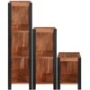 Knygų lentyna 3 pcs Ruda 80 x 30 x 110 cm