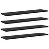 Knygų lentyna 4 pcs Juodas 80 x 20 x 1,5 cm Apdirbta mediena