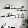 Knygų lentyna 4 pcs Juodas 100 x 20 x 1,5 cm Apdirbta mediena
